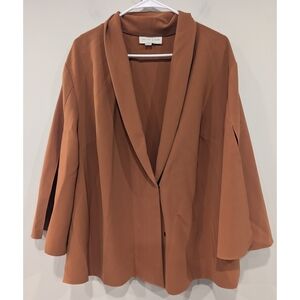 Sachin & Babi Brown Capelet Blazer Split Sleeve Size Large